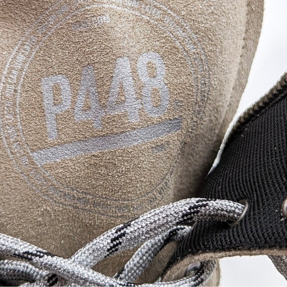 P448 Denise Beige Glitter Vibram Platform Lace-up Combat Boots 37 EU 7 US - Picture 7 of 10